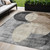 5' X 8' Pewter Brown And Charcoal Geometric Washable Indoor Outdoor Area Rug