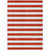 5' X 8' Red and White Striped Washable Non Skid Indoor Outdoor Area Rug