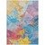 5' X 8' Blue Yellow Pink And Orange Abstract Washable Indoor Outdoor Area Rug