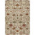 3' X 5' Ivory Brown And Red Floral Washable Indoor Outdoor Area Rug