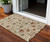 3' X 5' Ivory Brown And Red Floral Washable Indoor Outdoor Area Rug