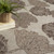 6' X 9' Taupe And Ivory Floral Indoor Outdoor Area Rug