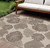 6' X 9' Taupe And Ivory Floral Indoor Outdoor Area Rug