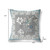 18" x 18" Gray and White Peacock Blown Seam Floral Indoor Outdoor Throw Pillow Home Accent