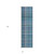 2' X 8' Blue Teal and Gray Plaid Washable Non Skid Indoor Outdoor Area Rug