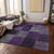 3' X 5' Eggplant Purple And Lilac Patchwork Washable Indoor Outdoor Area Rug