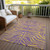 5' X 8' Purple And Copper Animal Print Washable Indoor Outdoor Area Rug