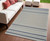 4' X 6' Blue and Cream Striped Distressed Indoor Outdoor Area Rug