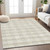 3' X 5' Ivory And Beige Plaid Washable Indoor Outdoor Area Rug