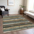 5' X 8' Brown Beige And Green Striped Washable Indoor Outdoor Area Rug