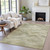 3' X 5' Sage And Ivory Abstract Washable Indoor Outdoor Area Rug - Sage, Ivory