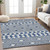 3' X 5' Navy Blue And Ivory Geometric Washable Indoor Outdoor Area Rug Transitional Style - Navy Blue, Ivory Color