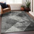3' X 5' Gray And Black Geometric Washable Indoor Outdoor Area Rug - Gray, Black