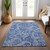 3' X 5' Navy Blue And Denim Blue Paisley Washable Indoor Outdoor Area Rug