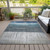 3' X 5' Blue And Gray Abstract Washable Indoor Outdoor Area Rug - Blue, Gray