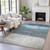 3' X 5' Blue And Gray Abstract Washable Indoor Outdoor Area Rug - Blue, Gray