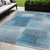 5' X 8' Denim Blue And Navy Blue Abstract Washable Indoor Outdoor Area Rug Transitional Style - Denim Blue, Navy Blue Color