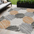 5' X 8' Copper Ivory And Gray Geometric Washable Indoor Outdoor Area Rug