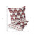 Set of Two 16" X 16" Red and White Botanical Indoor Outdoor Throw Pillow
