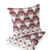 Set of Two 16" X 16" Red and White Botanical Indoor Outdoor Throw Pillow