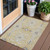 3' X 5' Gold Ivory And Gray Floral Washable Indoor Outdoor Area Rug