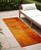 8' Runner Orange Abstract Washable Non Skid Indoor Outdoor Runner Rug - Orange