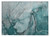 2' X 3' Teal Abstract Washable Non Skid Indoor Outdoor Area Rug Transitional Style - Teal Blue Color