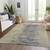 3' X 5' Pewter Silver And Gray Abstract Washable Indoor Outdoor Area Rug