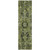 8' Runner Olive Green and Dark Green Oriental Washable Non Skid Indoor Outdoor Runner Rug