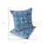 Set of Two 16" X 16" Blue and White Blown Seam Paisley Indoor Outdoor Throw Pillow Polyester Decor