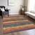 3' X 5' Granite Gray Copper And Yellow Striped Washable Indoor Outdoor Area Rug