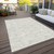 5' X 8' Ivory And Taupe Geometric Washable Indoor Outdoor Area Rug
