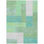 3' X 5' Sage Mint Green Teal Blue And Ivory Geometric Washable Indoor Outdoor Area Rug