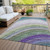 3' X 5' Teal Blue Artichoke Green And Green Abstract Washable Indoor Outdoor Area Rug