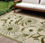 6' X 9' Ivory And Green Floral Indoor Outdoor Area Rug