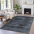 3' X 5' Charcoal And Gray Floral Washable Indoor Outdoor Area Rug - 880016787788