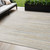 5' X 8' Linen Gray And Beige Striped Washable Indoor Outdoor Area Rug