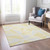 3' X 5' Gold Gray And Wheat Geometric Washable Indoor Outdoor Area Rug