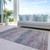 3' X 5' Blush Striped Washable Indoor Outdoor Area Rug