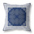 26" X 26" Indigo And White Blown Seam Floral Indoor Outdoor Throw Pillow