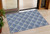 3' X 5' Navy Blue Gray And Ivory Geometric Washable Indoor Outdoor Area Rug - Navy Blue, Gray, Ivory