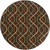 8' X 8' Brown and Ivory Round Geometric Stain Resistant Indoor Outdoor Area Rug