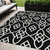 5' X 8' Black And Ivory Trellis Washable Indoor Outdoor Area Rug
