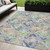 5' X 8' Beige Blue And Green Geometric Washable Indoor Outdoor Area Rug