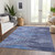 5' X 8' Navy Blue Charcoal And Gray Southwestern Washable Indoor Outdoor Area Rug