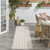 8' Gray And Ivory Geometric Indoor Outdoor Runner Rug