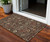 3' X 5' Chocolate Tan And Green Floral Washable Indoor Outdoor Area Rug
