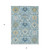 3' X 5' Sky Blue Ivory And Gold Damask Washable Indoor Outdoor Area Rug