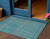 3' X 5' Teal Blue Gray And Brown Striped Washable Indoor Outdoor Area Rug