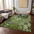 5' X 8' Fern Green and Gray Abstract Washable Indoor Outdoor Area Rug